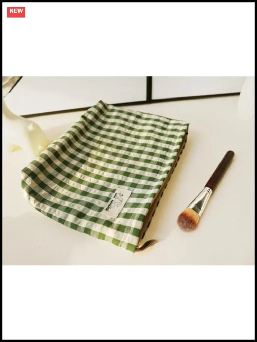Large Travel Makeup Bag Cosmetic Pouch with Slip Pocket, Canvas Lining, Zipper